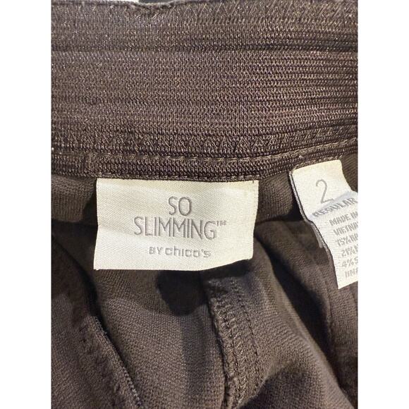 Chicos Pants Womens Brown Slacks So Slimming Zip Coin Pocket US 2R - Picture 3 of 4